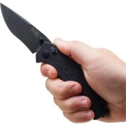 SOG BA1001BX Banner Button Lock USA Folding Pocket Knife With Black Anodized Aluminum Handle -Sog Knives 113023