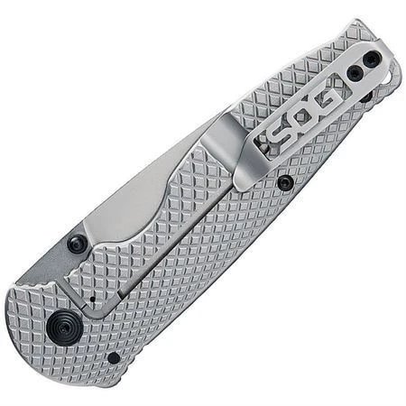 SOG 14180157 Flash Framelock Knife With Checkered Stainless Handle 4 SOG 14180157 Flash Framelock Knife With Checkered Stainless Handle - Image 2