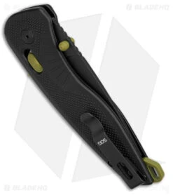 SOG Aegis AT Spring Assisted Tanto Knife Rescue Black (3.1" Black) 8 SOG Aegis AT Spring Assisted Tanto Knife Rescue Black (3.1" Black) -Sog Knives SOG Aegis AT Spring Assisted Tanto Knife Rescue Black 3in Black BHQ 176440 td side