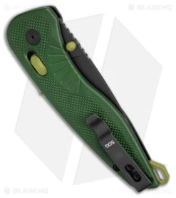 SOG Aegis AT Tanto AT-XR Lock Knife Forest/Moss GRN W/Safety (3.1" Black) -Sog Knives SOG Aegis AT Tanto AT XR Lock Knife Forest Moss GRN w Safey 3in Black BHQ 170626 td side