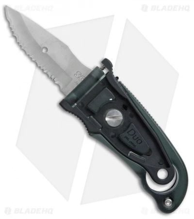 SOG Duo Fixed Blade Knife Black Zytel (2.75" Satin Plain/Serr) 3 SOG Duo Fixed Blade Knife Black Zytel (2.75" Satin Plain/Serr)