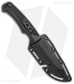 SOG Field Fixed Blade Knife Black Rubber (4" Satin) 8 SOG Field Fixed Blade Knife Black Rubber (4" Satin) -Sog Knives SOG Field Black Rubber FK1001 CP BHQ 52453 jr sheath