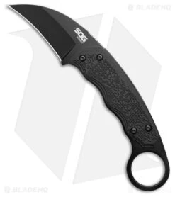 SOG Gambit Fixed Blade Karambit Knife Black GRN (2.6" Black) SOG-GB1002-CP