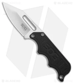 Sog Knives 42 SOG Instinct Fixed Blade Knife Black G-10 (2.3" Satin) NB1012