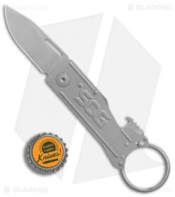 SOG Keytron Keychain Knife (1.9" Stonewash) KT1001-CP 11 SOG Keytron Keychain Knife (1.9" Stonewash) KT1001-CP -Sog Knives SOG Keychain Clip Point Key Chain SW BHQ 80616 er bottlecap
