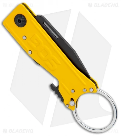 SOG Keytron Clip Point Folding Knife Key Chain Yellow (1.9" Black) KT1005-CP 5 SOG Keytron Clip Point Folding Knife Key Chain Yellow (1.9" Black) KT1005-CP - Image 3