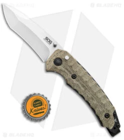 SOG Kiku Spring Assisted Knife Tan Micarta (3.5" Satin) KU-3003 9 SOG Kiku Spring Assisted Knife Tan Micarta (3.5" Satin) KU-3003 -Sog Knives SOG Kiku Assisted Micarta Satin BHQ 124846 jr bottlecap