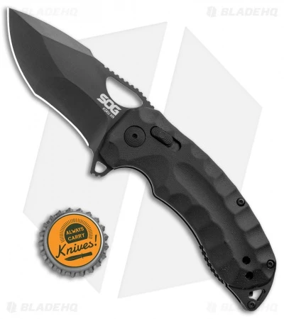 SOG Kiku XR Blackout XR-Lock Knife Black Micarta (3" Black) 6 SOG Kiku XR Blackout XR-Lock Knife Black Micarta (3" Black) - Image 4