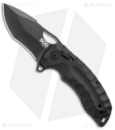 SOG Kiku XR Blackout XR-Lock Knife Black Micarta (3" Black) 3 SOG Kiku XR Blackout XR-Lock Knife Black Micarta (3" Black)
