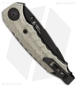 SOG Kiku Spring Assisted Knife Linen Micarta (3.5" Black) KU-3002 8 SOG Kiku Spring Assisted Knife Linen Micarta (3.5" Black) KU-3002 -Sog Knives SOG Kiku assisted linen micarta black KU 3002 BHQ 52249 er side