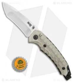 SOG Kiku Spring Assisted Knife Linen Micarta (3.5" Satin) KU-3001 9 SOG Kiku Spring Assisted Knife Linen Micarta (3.5" Satin) KU-3001 -Sog Knives SOG Kiku assisted linen micarta satin KU 3001 BHQ 52243 er bottlecap