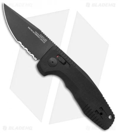 SOG Knives SOG-TAC AU Compact Automatic Knife Black (3" Black Serr) 3 SOG Knives SOG-TAC AU Compact Automatic Knife Black (3" Black Serr)