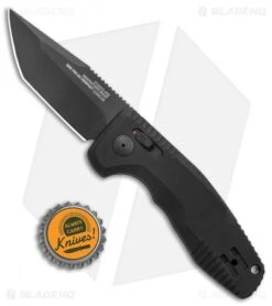 SOG Knives SOG-TAC AU Compact Tanto Automatic Knife Aluminum (2.9" Black) 9 SOG Knives SOG-TAC AU Compact Tanto Automatic Knife Aluminum (2.9" Black) -Sog Knives SOG Knives SOG TAC AU Compact Auto Tanto Black Black BHQ 119254 jr bottlecap