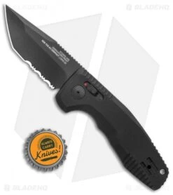 SOG Knives SOG-TAC AU Compact Tanto Automatic Knife Aluminum (2.9" Black Serr) 9 SOG Knives SOG-TAC AU Compact Tanto Automatic Knife Aluminum (2.9" Black Serr) -Sog Knives SOG Knives SOG TAC AU Compact Auto Tanto Black Black Serr BHQ 119255 jr bottlecap