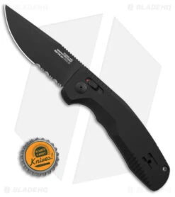 SOG Knives SOG-TAC AU Automatic Knife Black Aluminum (3.4" Black Serr) 9 SOG Knives SOG-TAC AU Automatic Knife Black Aluminum (3.4" Black Serr) -Sog Knives SOG Knives TAC AU Automatic Knife Black 3in Black Serr BHQ 119259 td size