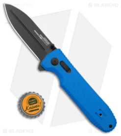 SOG Pentagon XR LTE Bar Lock Knife Blue G-10/CF (3.5" Black CTS XHP) -Sog Knives SOG Pentagon XR LTE Flipper Blue G 10 Black BHQ 140128 jr bottlecap