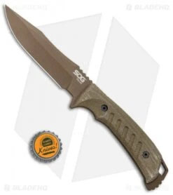 SOG Pillar Limited Fixed Blade Canvas Micarta (5" Bronze Cerakote) 10 SOG Pillar Limited Fixed Blade Canvas Micarta (5" Bronze Cerakote) -Sog Knives SOG Pillar Limited Fix Blade Canvas Micarta Bronze Cerakote UF1002 BX BHQ 94263 jr bottlecap