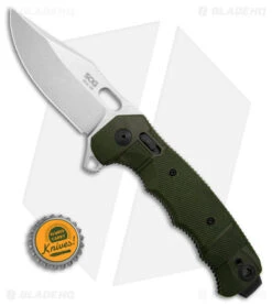 SOG Seal XR Flipper Knife OD Green FRN (3.9" Stonewash S35VN) BHQ Exclusive -Sog Knives SOG Seal XR Flipper XR Lock Knife OD Green FRN 3in SW BHQ 131606 td size lighter1