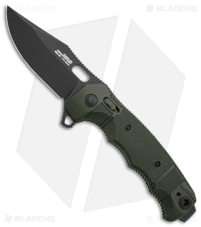 SOG Seal XR Flipper Knife OD Green FRN (3.9" Black S35VN) BHQ Exclusive 3 SOG Seal XR Flipper Knife OD Green FRN (3.9" Black S35VN) BHQ Exclusive