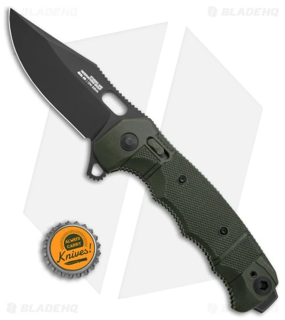 SOG Seal XR Flipper Knife OD Green FRN (3.9" Black S35VN) BHQ Exclusive 6 SOG Seal XR Flipper Knife OD Green FRN (3.9" Black S35VN) BHQ Exclusive - Image 4