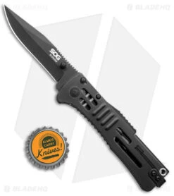 SOG SlimJim Black Assisted Opening Knife (3.18" Black Plain) SJ-32 -Sog Knives SOG SlimJim Black Assisted Opening Black BHQ 11534 jr bottlecap
