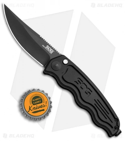 SOG Knives Mini SOG TAC Automatic Knife (3" Black) ST-11 6 SOG Knives Mini SOG TAC Automatic Knife (3" Black) ST-11 - Image 4