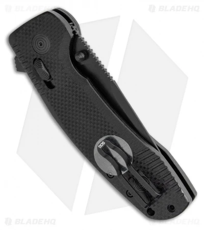 SOG-TAC XR Lock Knife Blackout Black G-10 (3.4" Black Serrated) 5 SOG-TAC XR Lock Knife Blackout Black G-10 (3.4" Black Serrated) - Image 3