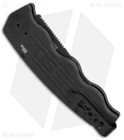 SOG Tac Ops Automatic Knife Black Canvas Micarta (3.5" S35VN Black) -Sog Knives SOG Tac Ops Auto Black Canvas Micarta Black TO1011 BX BHQ 52251 jr side