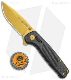 SOG Terminus XR LTE Knife Carbon Fiber (3" Gold) TM1033-BX -Sog Knives SOG Terminus XR LTE Lock CF Gold TM1033 BX BHQ 116852 jr bottlecap
