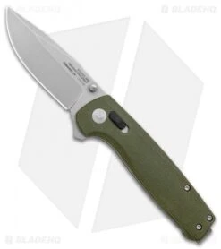 SOG Exclusive Terminus XR Lock Knife Green Micarta (3" Stonewash)