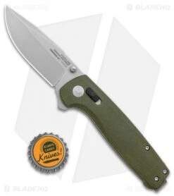 SOG Exclusive Terminus XR Lock Knife Green Micarta (3" Stonewash) -Sog Knives SOG Terminus XR Lock Green Micarta SW TM1036 BX BHQ 119364 jr bottlecap