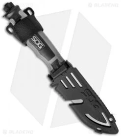 SOG Bladelight Camp Fixed Blade Knife W/ LEDs (4.50" Satin Plain) BLT21K -Sog Knives sog bladelight camp blt21k cp sheath