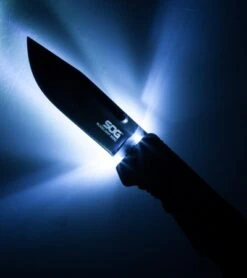 SOG Bladelight Folder Mini Black Knife + LED Flashlight (3" Black) BLT61-CP -Sog Knives sog bladelight folder mini black blt61 cp light cm