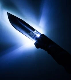 SOG Bladelight Folder Mini Black Knife + LED Flashlight (3" Satin) BLT60-CP -Sog Knives sog bladelight folder mini blt60 cp light cm