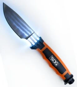 SOG Bladelight Hunt Fixed Blade Knife Orange (3.8" Satin) BLT20L 8 SOG Bladelight Hunt Fixed Blade Knife Orange (3.8" Satin) BLT20L -Sog Knives sog bladelight hunt blt20l cp whitelight