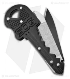 SOG Double Key Tool Knife And File (1.50" Black Plain) KEY401CP-1397