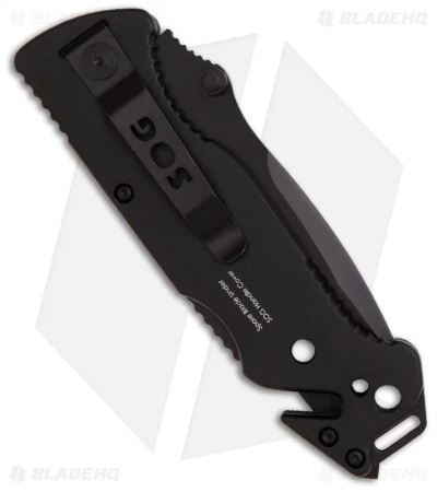 SOG Escape Lockback Knife Black (3.4" Black Serr) FF-25 4 SOG Escape Lockback Knife Black (3.4" Black Serr) FF-25 - Image 2