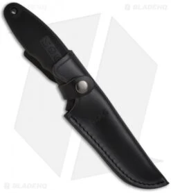 SOG Field Pup II Fixed Blade Knife (4.75" Black) FP-6 5 SOG Field Pup II Fixed Blade Knife (4.75" Black) FP-6 -Sog Knives sog field pup ii black fp6 l leather sheath