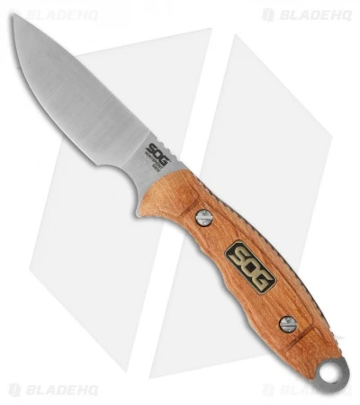 SOG Huntspoint Skinning Knife Fixed S30V Blade / Wood (3.6" Satin Plain) HT013L 3 SOG Huntspoint Skinning Knife Fixed S30V Blade / Wood (3.6" Satin Plain) HT013L
