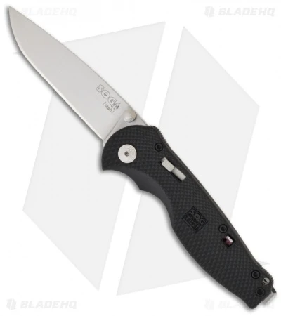SOG Flash I Assisted Opening Knife Black Zytel (2.5" Satin Plain) FSA-7 3 SOG Flash I Assisted Opening Knife Black Zytel (2.5" Satin Plain) FSA-7