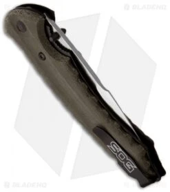 SOG Kiku Folder Large Folding Knife (4.6" Satin Plain) KU-1011 -Sog Knives sog kiku folder lrg satin ku 1011 side