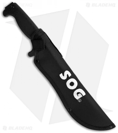 SOG SOGfari Machete - 10" Tanto Fixed Blade Knife W/ Sheath (Black) MC-04 4 SOG SOGfari Machete - 10" Tanto Fixed Blade Knife W/ Sheath (Black) MC-04 - Image 2