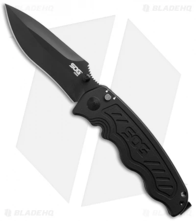 SOG Zoom Drop Point Spring Assisted Knife (3.625" Black) ZM1012 3 SOG Zoom Drop Point Spring Assisted Knife (3.625" Black) ZM1012
