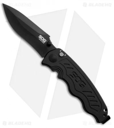 SOG Zoom Mini Drop Point Spring Assisted Knife (3.125" Black) ZM1002 3 SOG Zoom Mini Drop Point Spring Assisted Knife (3.125" Black) ZM1002